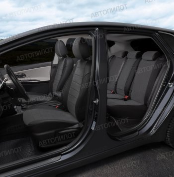 13 449 р. Чехлы сидений (экокожа/велюр) Автопилот  Audi A5  8T (2007-2016) (черный/федерер). Увеличить фотографию 6