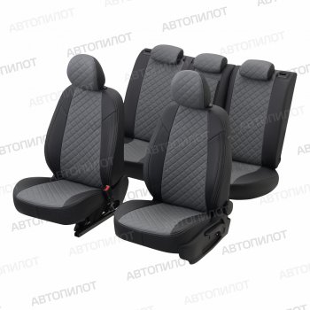 13 999 р. Чехлы сидений (экокожа) Автопилот Ромб  Audi A5  8T (2007-2016) (черный/серый). Увеличить фотографию 6