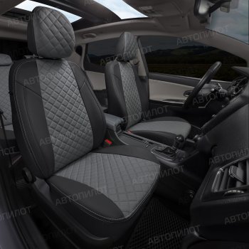 13 999 р. Чехлы сидений (экокожа) Автопилот Ромб  Audi A5  8T (2007-2016) (черный/серый). Увеличить фотографию 7