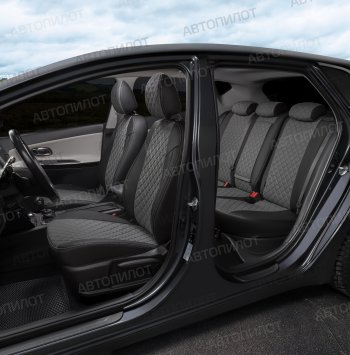 13 999 р. Чехлы сидений (экокожа) Автопилот Ромб  Audi A5  8T (2007-2016) (черный/серый). Увеличить фотографию 8