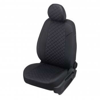 13 999 р. Чехлы сидений (экокожа) Автопилот Ромб  Audi A5  8T (2007-2016) (черный/синяя строчка). Увеличить фотографию 1