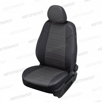 7 499 р. Чехлы сидений (экокожа, 40/60, подлок) Автопилот  Audi A6  C5 (1997-2004) (черный/темно-серый). Увеличить фотографию 1
