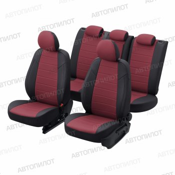 13 449 р. Копируемое: Чехлы сидений (экокожа, 40/60, подлок) Автопилот  Audi A6  C5 (1997-2004) (черный/бордовый). Увеличить фотографию 6