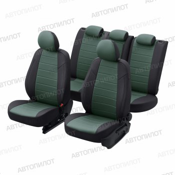 13 449 р. Чехлы сидений (экокожа, 40/60, подлок) Автопилот  Audi A6  C5 (1997-2004) (черный/зеленый). Увеличить фотографию 8