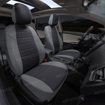 13 449 р. Чехлы сидений (экокожа, 40/60, подлок) Автопилот  Audi A6  C5 (1997-2004) (серый/черный). Увеличить фотографию 7