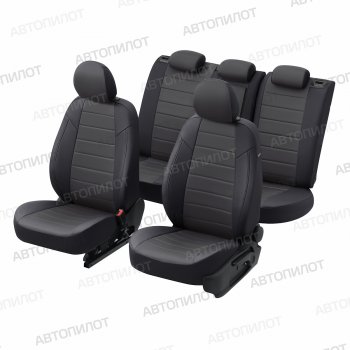 7 499 р. Чехлы сидений (экокожа/алькантара, 40/60, подлок) Автопилот  Audi A6  C5 (1997-2004) (черный/темно-серый). Увеличить фотографию 6