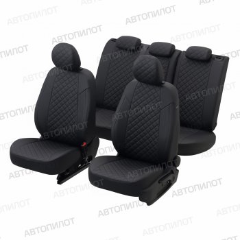 7 799 р. Чехлы сидений (экокожа, 40/60, подлок) Автопилот Ромб  Audi A6  C5 (1997-2004) (черный). Увеличить фотографию 5