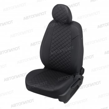 7 799 р. Чехлы сидений (экокожа, 40/60, подлок) Автопилот Ромб  Audi A6  C5 (1997-2004) (черный). Увеличить фотографию 1
