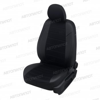 13 449 р. Чехлы сидений (экокожа/алькантара, сплошная с вырезом под подл.) Автопилот  Audi A6  C5 (1997-2004) (черный). Увеличить фотографию 1