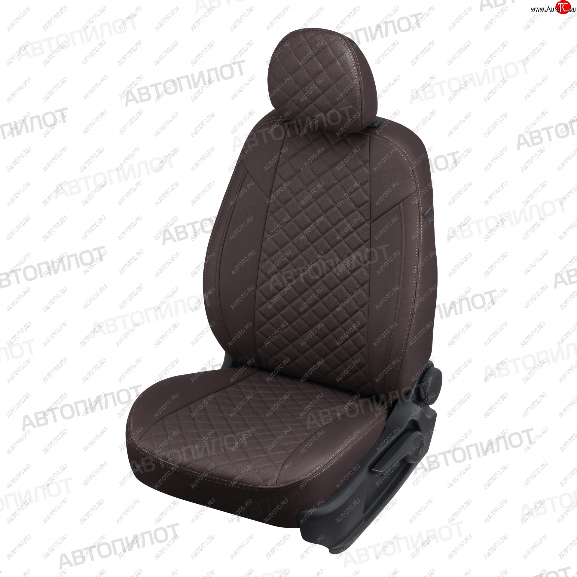 13 999 р. Чехлы сидений (экокожа, сплошная с вырезом под подл.) Автопилот Ромб  Audi A6  C5 (1997-2004) (шоколад)