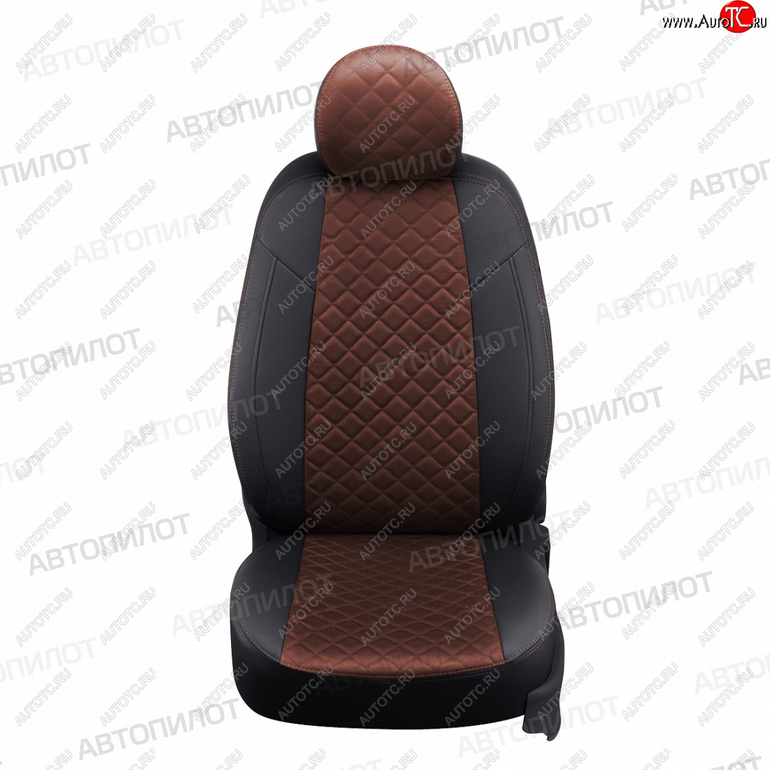 13 999 р. Чехлы сидений (экокожа/алькантара, 40/60) Автопилот Ромб  Audi A6  C5 (1997-2004) (черный/шоколад)