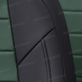 13 449 р. Чехлы сидений (экокожа, 40/60) Автопилот  Audi A6  C6 (2004-2010) (черный/зеленый). Увеличить фотографию 6