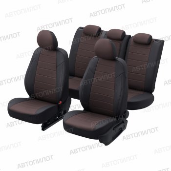 7 499 р. Чехлы сидений (экокожа, 40/60) Автопилот  Audi Q3  8U (2011-2018) (черный/шоколад). Увеличить фотографию 6