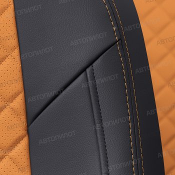 13 999 р. Чехлы сидений (экокожа, 40/60) Автопилот Ромб  Audi Q3  8U (2011-2018) (черный/оранж). Увеличить фотографию 8
