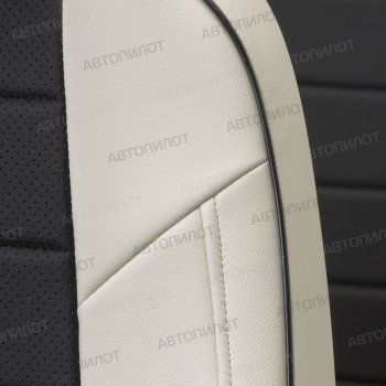13 449 р. Чехлы сидений (экокожа) Автопилот  Audi Q5  8R (2008-2017) (белый/черный). Увеличить фотографию 8