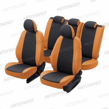 13 449 р. Чехлы сидений (экокожа) Автопилот  Audi Q5  8R (2008-2017) (оранж/черный). Увеличить фотографию 5