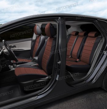 13 449 р. Чехлы сидений (экокожа/алькантара) Автопилот  Audi Q5  8R (2008-2017) (черный/шоколад). Увеличить фотографию 6