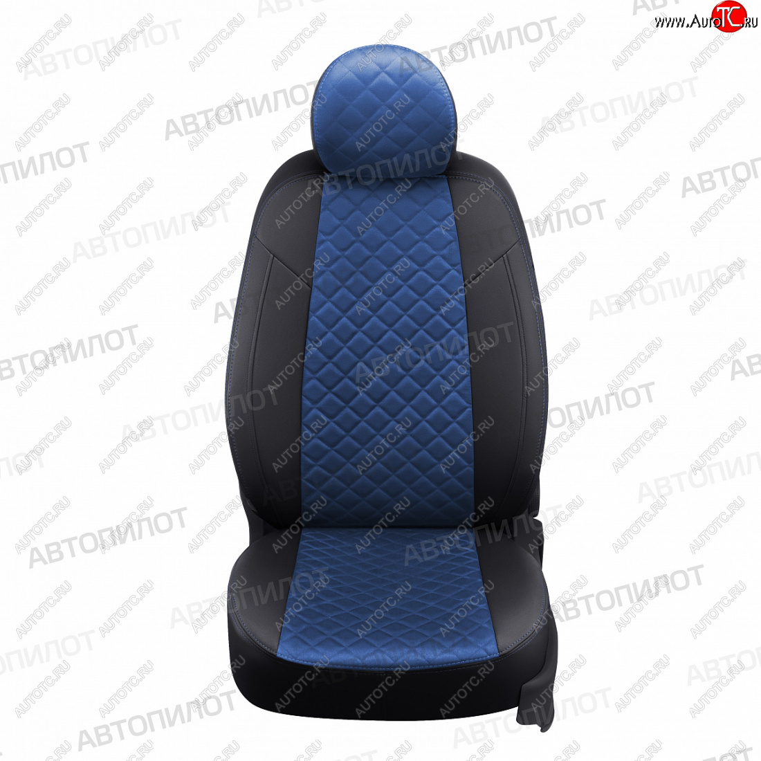 7 799 р. Чехлы сидений (экокожа/алькантара) Автопилот Ромб  BMW 1 серия  E87 (2004-2011) (черный/синий)