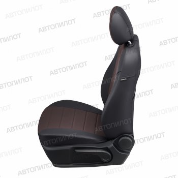 13 449 р. Чехлы сидений (экокожа) Автопилот  BMW 1 серия  F20 (2012-2020) (черный/шоколад). Увеличить фотографию 3