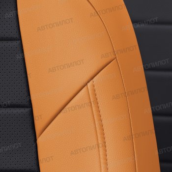 13 449 р. Чехлы сидений (экокожа) Автопилот  BMW 1 серия  F20 (2012-2015) (оранж/черный). Увеличить фотографию 7