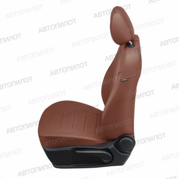 13 449 р. Чехлы сидений (экокожа) Автопилот  BMW 1 серия  F20 (2012-2020) (коричневый). Увеличить фотографию 2