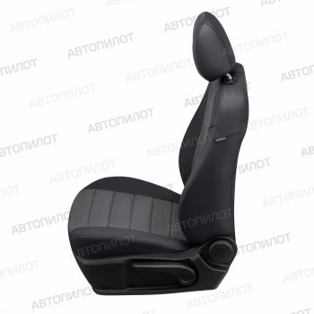 7 499 р. Чехлы сидений (экокожа/алькантара) Автопилот  BMW 1 серия  F20 (2012-2020) (черный/темно-серый). Увеличить фотографию 3