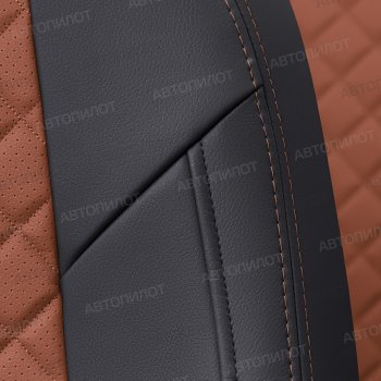 7 799 р. Чехлы сидений (экокожа) Алькантара Ромб  BMW 1 серия  F20 (2012-2020) (черный/коричневый). Увеличить фотографию 2