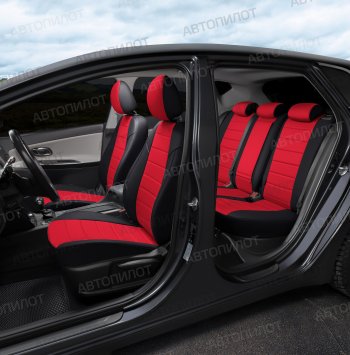 13 449 р. Чехлы сидений (экокожа/алькантара, спл./п.кресла Спорт) Автопилот  BMW 3 серия  E46 (1998-2005) (черный/красный). Увеличить фотографию 7
