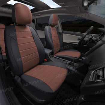 13 449 р. Чехлы сидений (экокожа, 40/60, спорт-сиденья) Автопилот BMW 3 серия E90 седан дорестайлинг (2004-2008) (черный/темно-коричневый). Увеличить фотографию 6