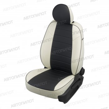 13 849 р. Чехлы сидений (экокожа) Автопилот  Changan CS35 Plus (2018-2024) (белый/черный). Увеличить фотографию 1