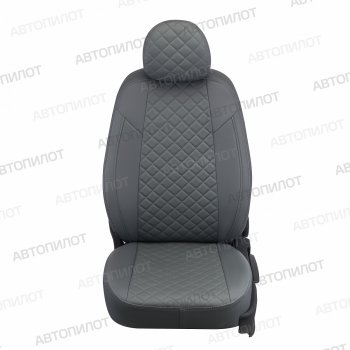 13 999 р. Чехлы сидений (экокожа) Автопилот Ромб  Chery Tiggo 5  (T21) (2014-2020) (серый). Увеличить фотографию 3