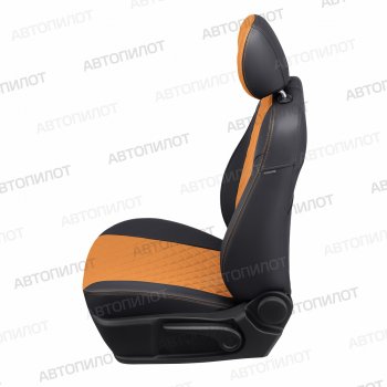 13 999 р. Чехлы сидений (экокожа) Автопилот Ромб  Chevrolet Aveo  T300 (2011-2015) (черный/оранж). Увеличить фотографию 3