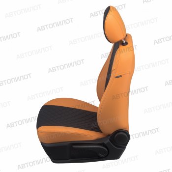 13 999 р. Чехлы сидений (экокожа) Автопилот Ромб  Chevrolet Aveo  T300 (2011-2015) (оранж/черный). Увеличить фотографию 3