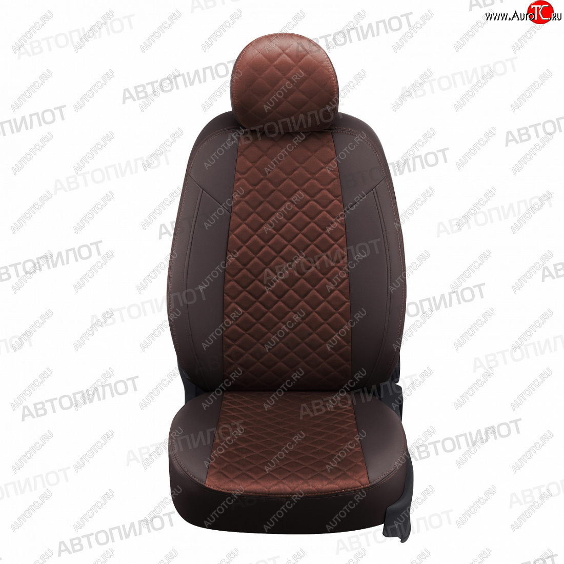 13 999 р. Чехлы сидений (экокожа/алькантара) Автопилот Ромб  Chevrolet Aveo  T300 (2011-2015) (шоколад)