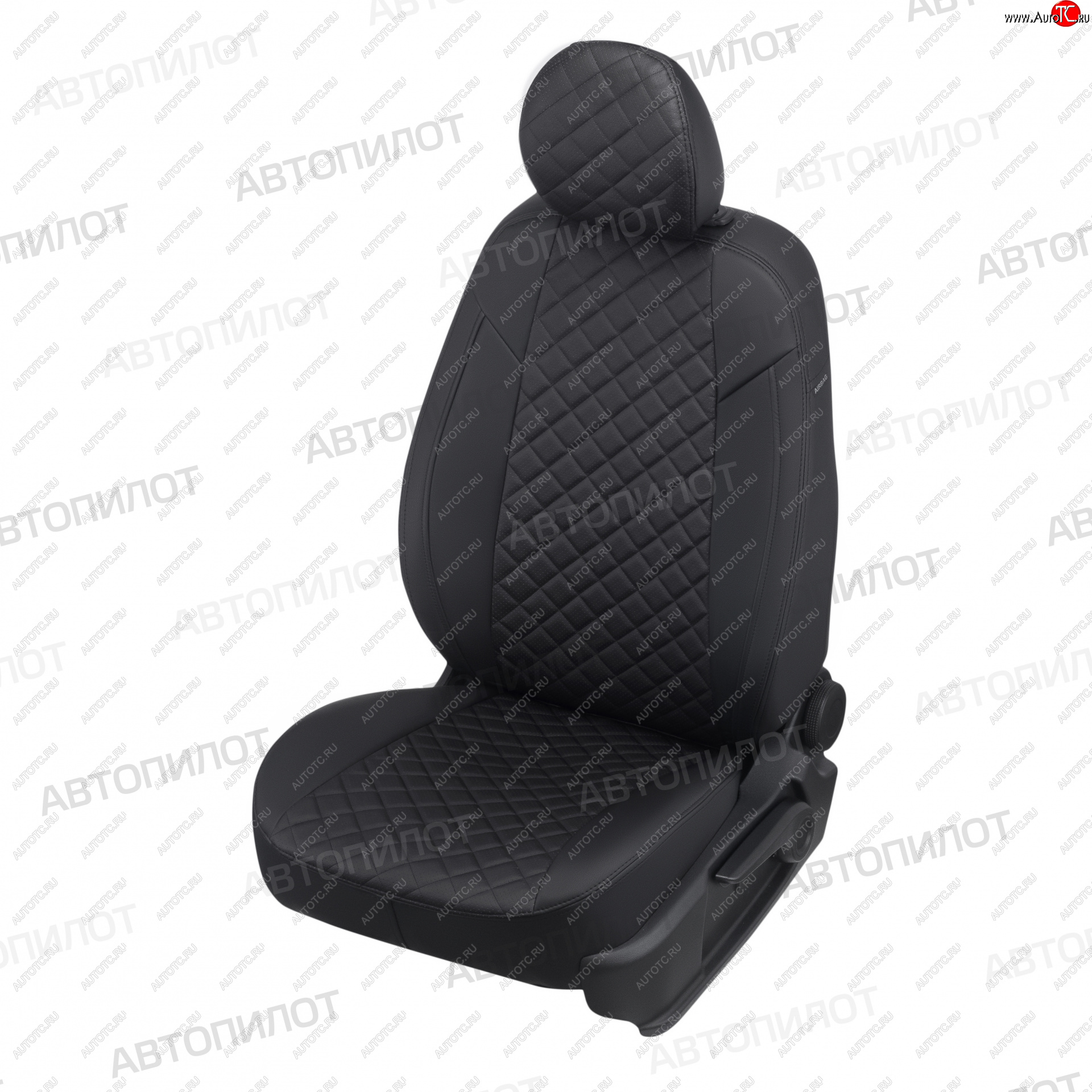 7 799 р. Чехлы сидений (экокожа) Автопилот Ромб  Chevrolet Malibu  9 (2016-2024) (черный)