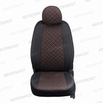 7 799 р. Чехлы сидений (экокожа) Автопилот Ромб  Chevrolet Malibu  9 (2016-2024) (черный/шоколад). Увеличить фотографию 4