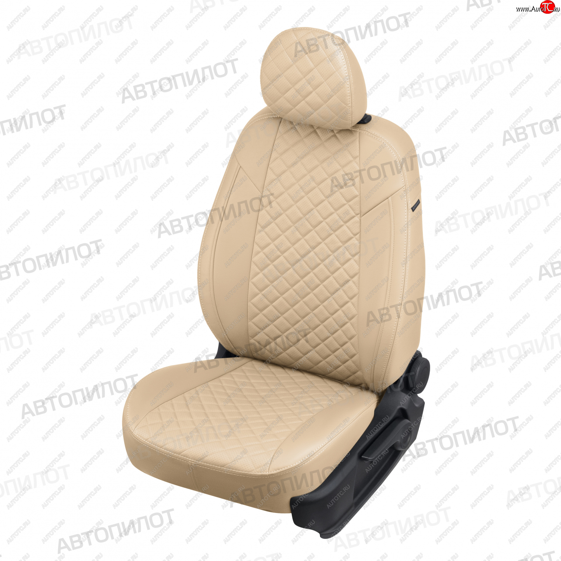 7 799 р. Чехлы сидений (экокожа) Автопилот Ромб  Chevrolet Malibu  9 (2016-2024) (бежевый)