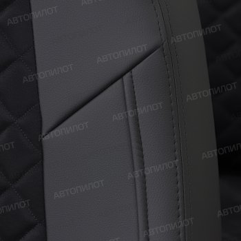 7 799 р. Чехлы сидений (экокожа/алькантара) Автопилот Ромб  Chevrolet Malibu  9 (2016-2024) (черный). Увеличить фотографию 2