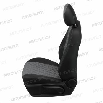7 799 р. Чехлы сидений (экокожа/алькантара) Автопилот Ромб  Chevrolet Malibu  9 (2016-2024) (черный/серый). Увеличить фотографию 3