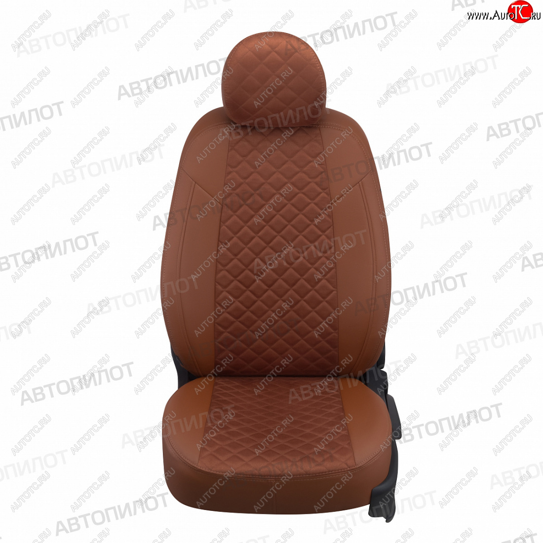 13 999 р. Чехлы сидений (экокожа/алькантара) Автопилот Ромб  Chevrolet Malibu  9 (2016-2024) (коричневый)