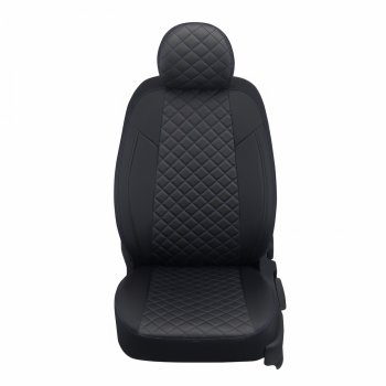 7 799 р. Чехлы сидений (экокожа) Автопилот Ромб  Chevrolet Malibu  9 (2016-2024) (черный/синяя строчка). Увеличить фотографию 5