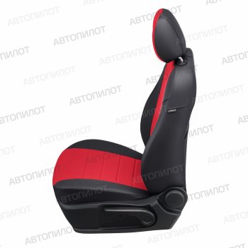13 449 р. Чехлы сидений (экокожа) Автопилот  CITROEN C4 (2011-2018) (черный/красный). Увеличить фотографию 3