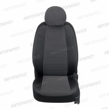 13 849 р. Чехлы сидений (экокожа/велюр, 40/60) Автопилот Peugeot 301 (2017-2024) (черный/федерер). Увеличить фотографию 4