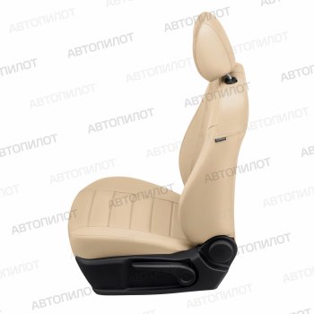 13 849 р. Чехлы сидений (экокожа/алькантара, 40/60) Автопилот Peugeot 301 (2017-2024) (бежевый). Увеличить фотографию 5