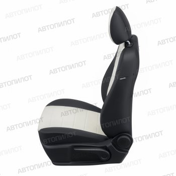 13 449 р. Чехлы сидений (экокожа) Автопилот  FAW Besturn X80 (2014-2019) (черный/белый). Увеличить фотографию 2
