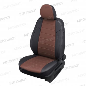 13 449 р. Чехлы сидений (экокожа) Автопилот  FAW Besturn X80 (2014-2019) (черный/темно-коричневый). Увеличить фотографию 1