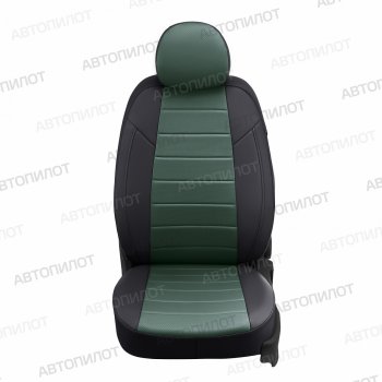 13 449 р. Чехлы сидений (экокожа) Автопилот  FAW Besturn X80 (2014-2019) (черный/зеленый). Увеличить фотографию 3