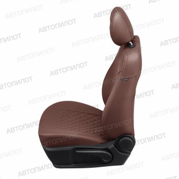 13 999 р. Чехлы сидений (экокожа) Автопилот Ромб  FAW Besturn X80 (2014-2019) (темно-коричневый). Увеличить фотографию 2
