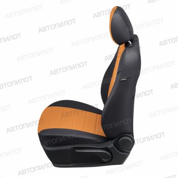 13 449 р. Чехлы сидений (экокожа) Автопилот  FAW Besturn X80 (2017-2024) (черный/оранж). Увеличить фотографию 4