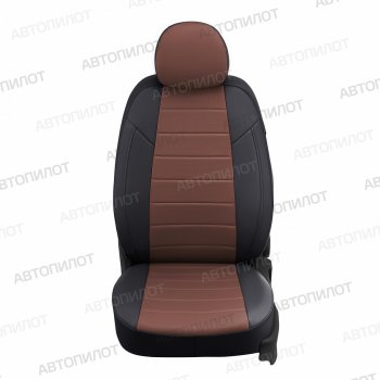 13 449 р. Чехлы сидений (экокожа) Автопилот  FAW Besturn X80 (2017-2024) (черный/темно-коричневый). Увеличить фотографию 4